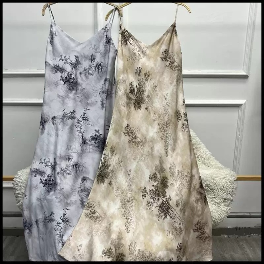 Elegant Backless Women Dresses - Blue and Cream